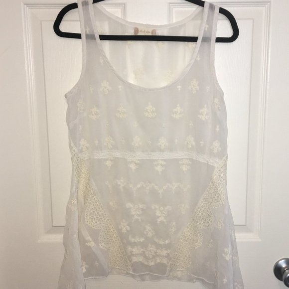 Altar'd State Tops - Altar'd State White Sheer Tank Top
